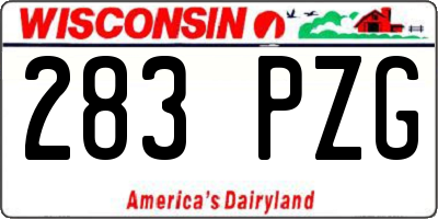 WI license plate 283PZG