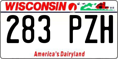 WI license plate 283PZH