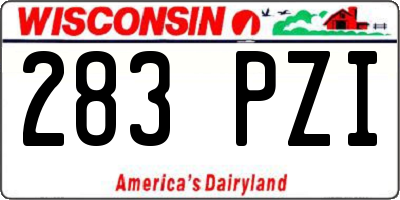 WI license plate 283PZI