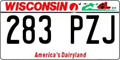 WI license plate 283PZJ