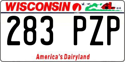 WI license plate 283PZP