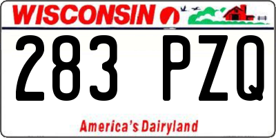 WI license plate 283PZQ