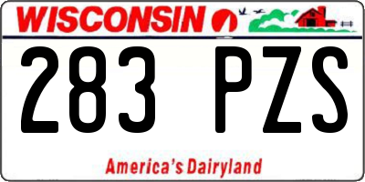 WI license plate 283PZS