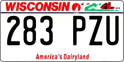 WI license plate 283PZU