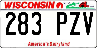 WI license plate 283PZV