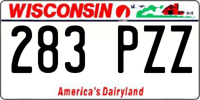 WI license plate 283PZZ