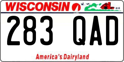 WI license plate 283QAD