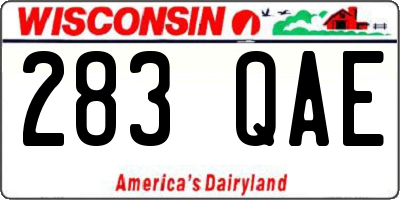 WI license plate 283QAE