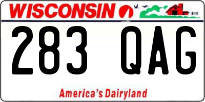 WI license plate 283QAG