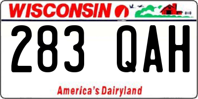 WI license plate 283QAH