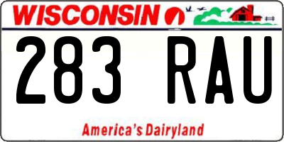 WI license plate 283RAU