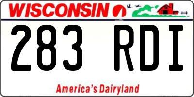 WI license plate 283RDI
