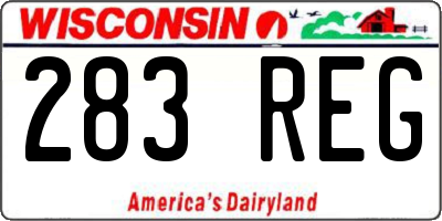 WI license plate 283REG