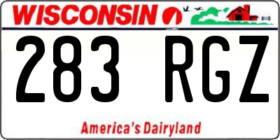 WI license plate 283RGZ