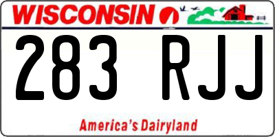 WI license plate 283RJJ