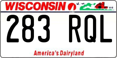 WI license plate 283RQL