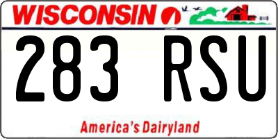 WI license plate 283RSU