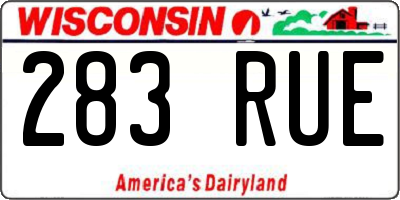 WI license plate 283RUE