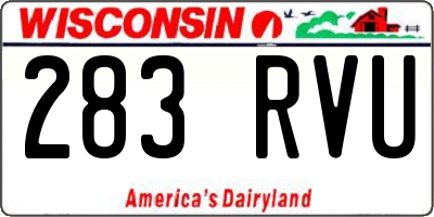 WI license plate 283RVU