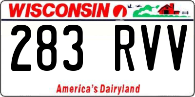 WI license plate 283RVV