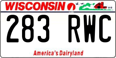 WI license plate 283RWC