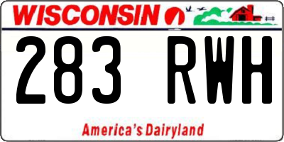WI license plate 283RWH