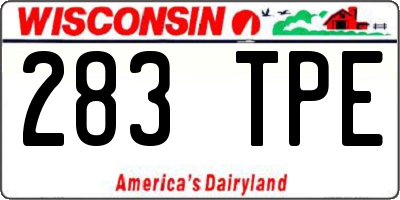 WI license plate 283TPE