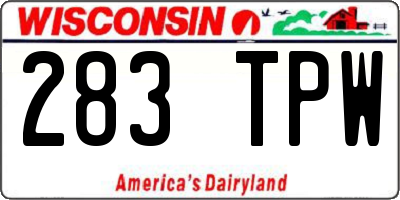 WI license plate 283TPW