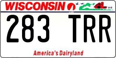 WI license plate 283TRR
