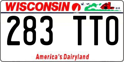 WI license plate 283TTO