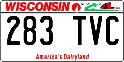 WI license plate 283TVC