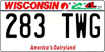 WI license plate 283TWG