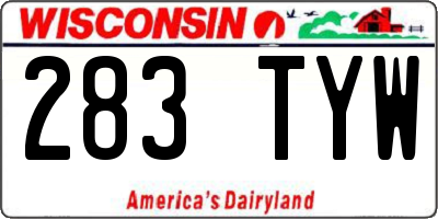 WI license plate 283TYW
