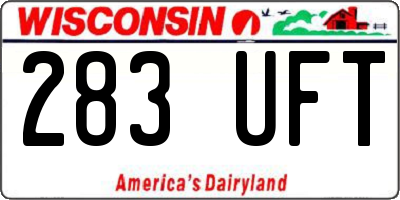 WI license plate 283UFT