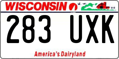 WI license plate 283UXK