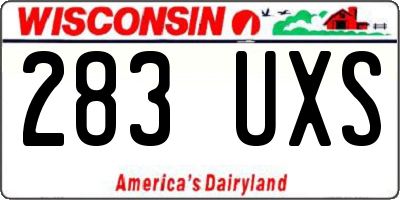 WI license plate 283UXS