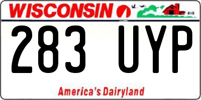 WI license plate 283UYP