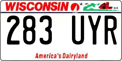 WI license plate 283UYR