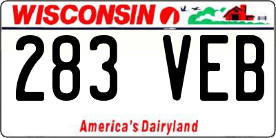 WI license plate 283VEB
