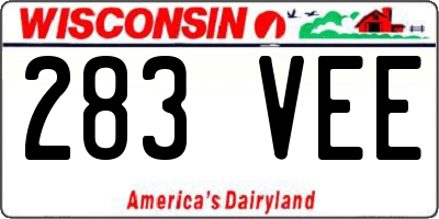 WI license plate 283VEE