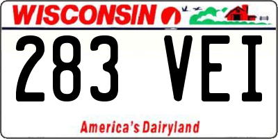 WI license plate 283VEI