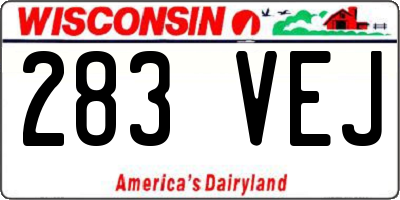 WI license plate 283VEJ