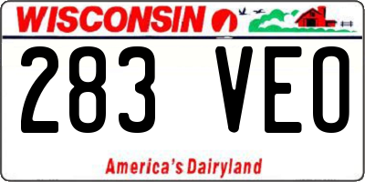 WI license plate 283VEO