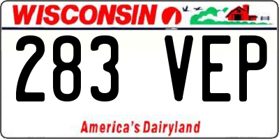 WI license plate 283VEP