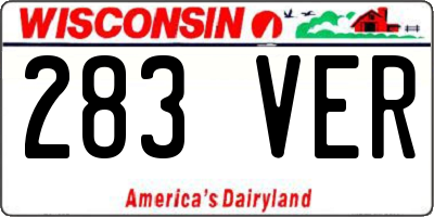 WI license plate 283VER