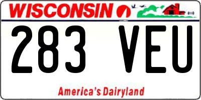 WI license plate 283VEU