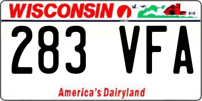 WI license plate 283VFA