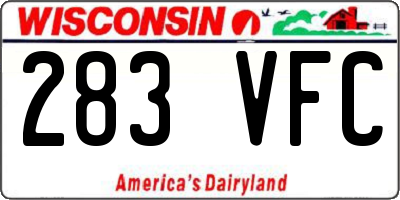 WI license plate 283VFC