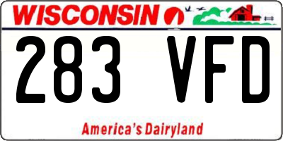 WI license plate 283VFD
