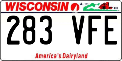 WI license plate 283VFE